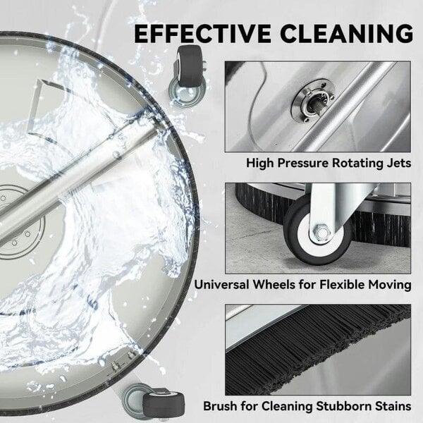 Bobobiy Pressure Washer Surface Cleaner 3600 PSI Power Washer Rotary Surface Cleaner with 4 Wheels for Driveways