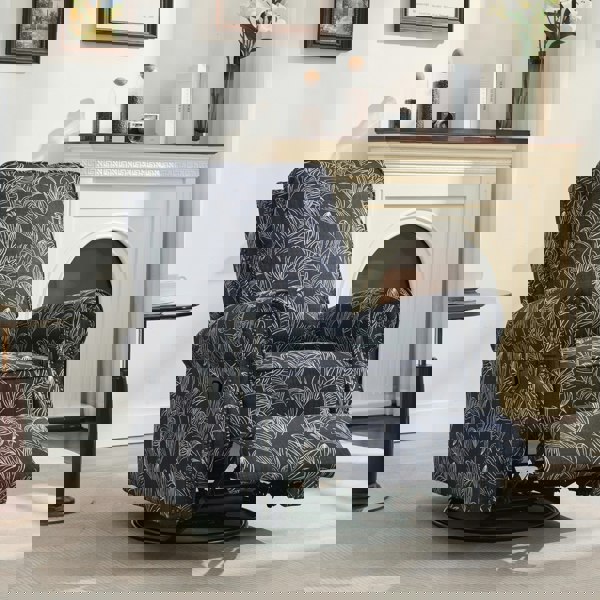 Furniture One Recliner Armchair, 360° Swivel Single Sofa with Adjustable Backrest and Footrest - Navy