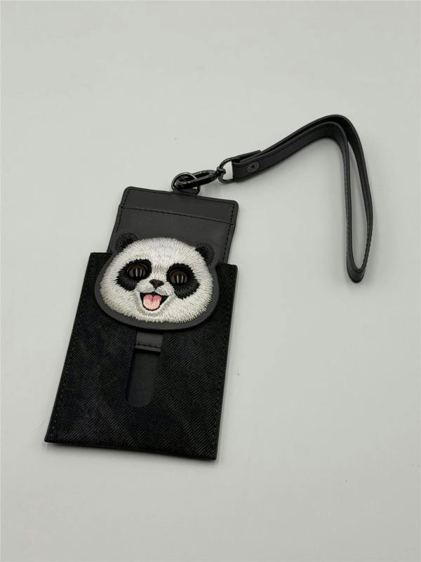 Nimmy Friends Nimmy Big Eye Cute Pet Travel Panda Face Card Sleeve Holder Black - N-XDY-KT-06-A