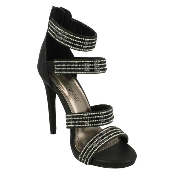 Anne Michelle Ladies Anne Michelle Strapy Zip Up Heeled Party Shoes