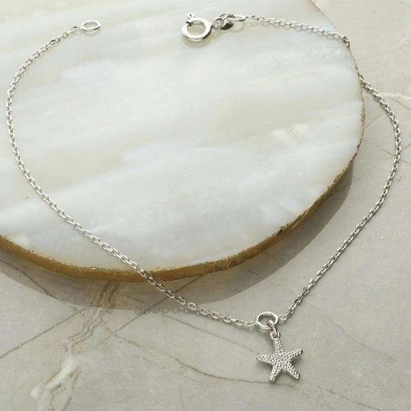 Christopher James of London Sterling Silver Starfish Charm Anklet