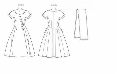 Vogue Sewing Pattern 9105, Dresses, Vintage Style for Women, A5 (6-8-10-12-14) - Intermediate