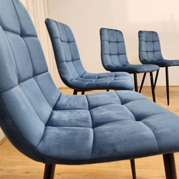 Kosy Koala Dining Chairs Set of 4 Blue Velvet Kitchen Chairs