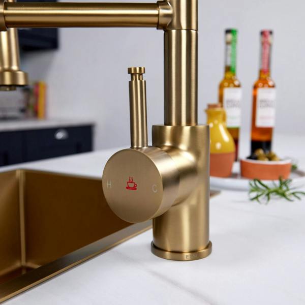 Flode böjig | Multiuse Style 3 in 1 Instant Boiling Tap with Flexi Spray | Brushed Brass Finish