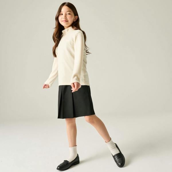 Regatta Kids Hot Shot II Plain Half Zip Fleece Top - Light Vanilla
