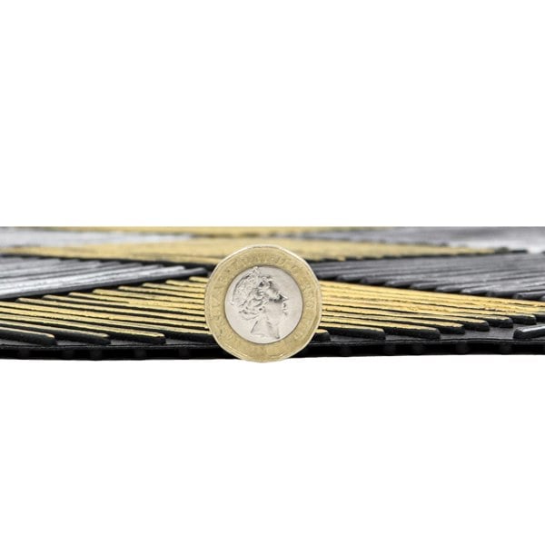 JVL Platina Scraper Rubber Doormat, 40x70cm, Silver/Gold