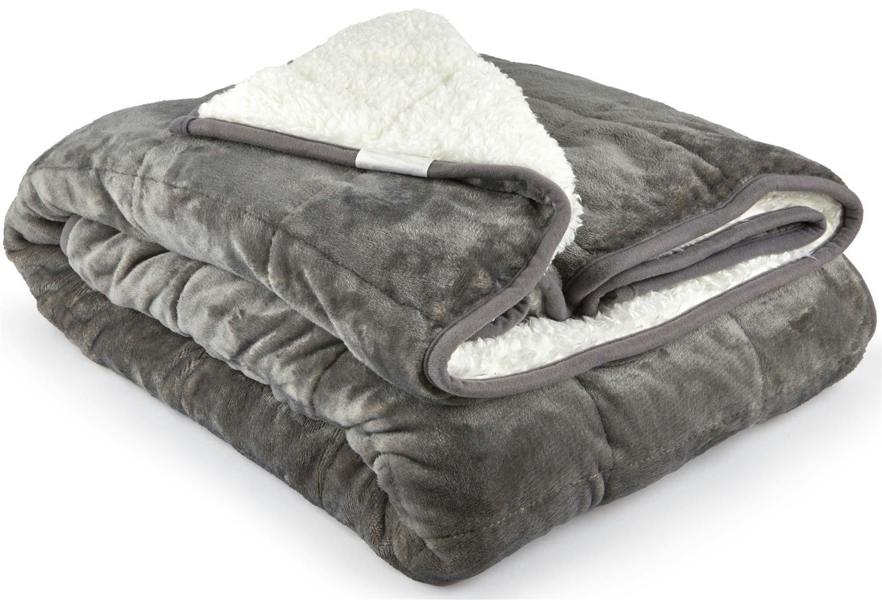 Weighted Sherpa Blanket Sherpa 60 X 80 Grey
