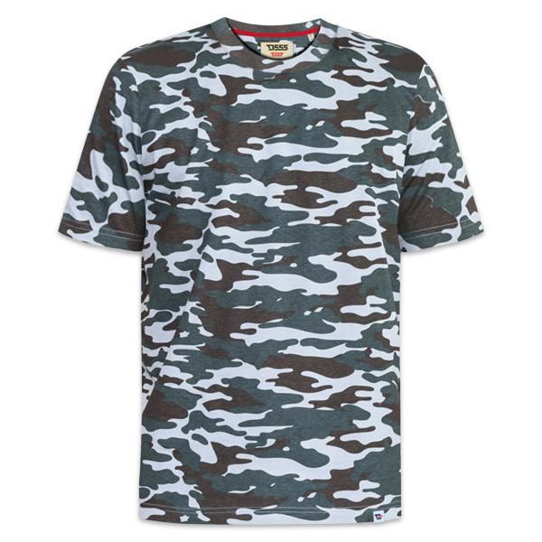 Duke Mens D555 Gaston Camouflage Kingsize T-Shirt - Storm - 