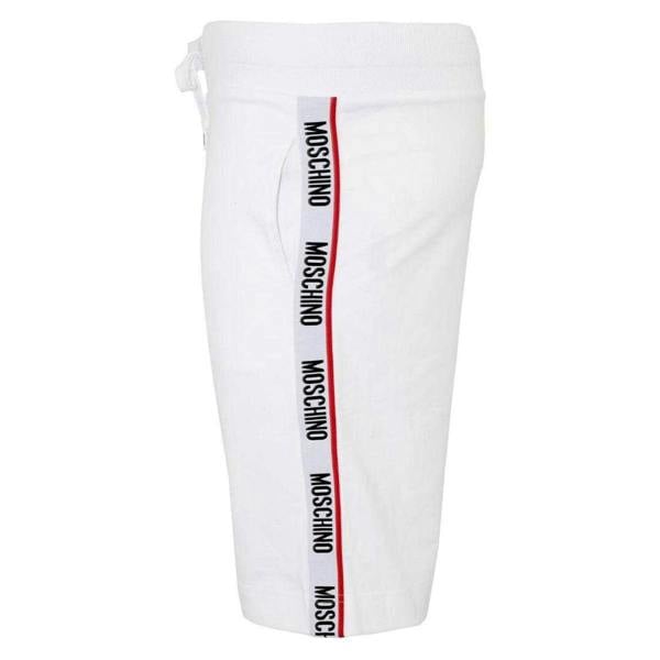 Moschino Mens Tape Branded Casual Shorts - White - 