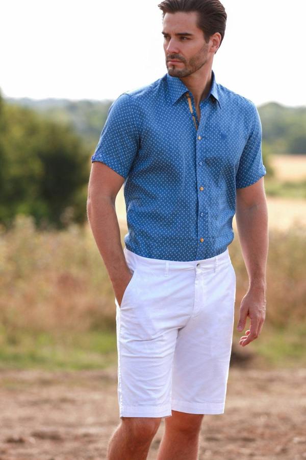 CLAUDIO LUGLI COTTON BLEND CHINO SHORTS 24 – Premium Men's Patterned Shirt by Claudio Lugli | Bold Design, Tailored Fit, Best Printed Shirts