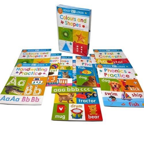 Wipe Clean Ready Set Learn 10 Early Learning Books - Phonics, Alphabets, Numbers, Letters & more