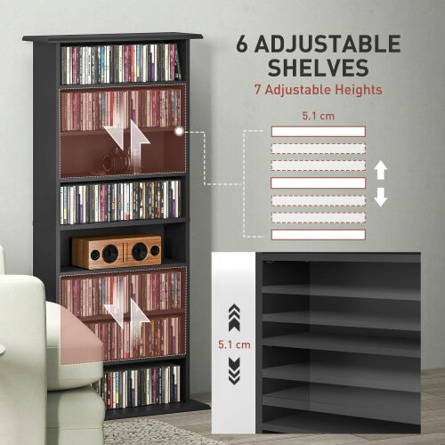 Wyld Haus Kael 126cm Wood Black Bookcase Storage Unit Shelving Unit