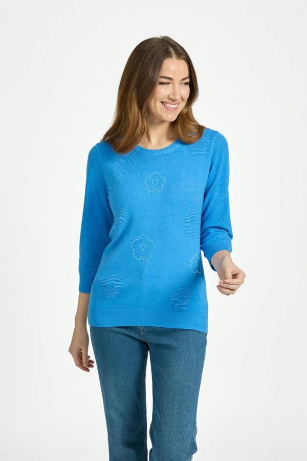 Mudflower Floral Sequin Embellished Knitted Jumper