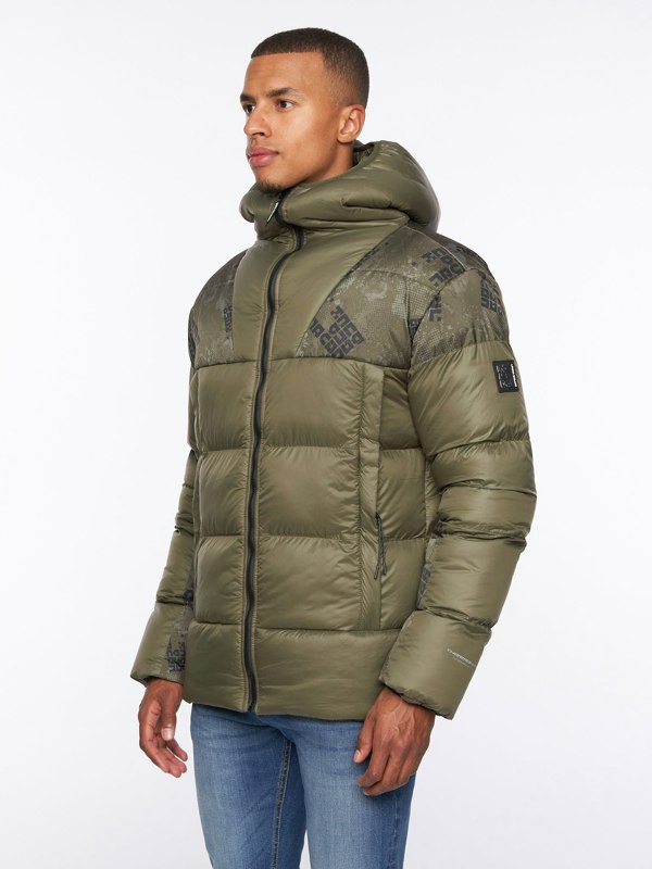 Duck and Cover Ryebank Padded Jacket Olive Camo