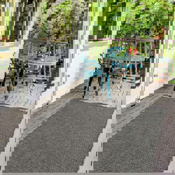 Dark Grey Outdoor Rug for Patio & Garden | The Rugs