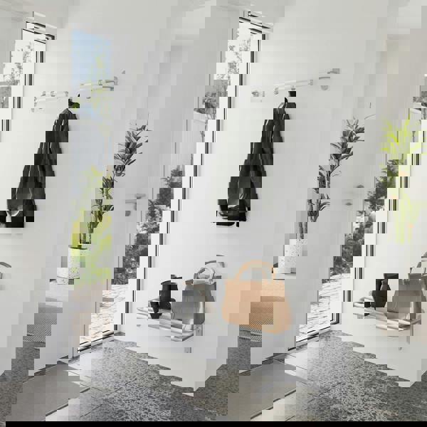 BESLAGSBODEN 4 Hook Coat Rack in Grey/White Aluminium, Length 1000mm