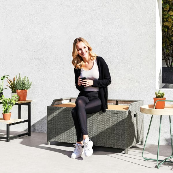 Rattan Storage Bench