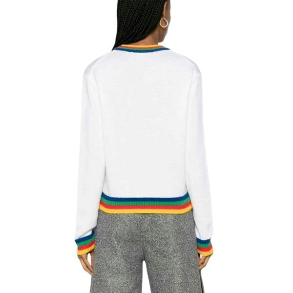 Casablanca Heart Casa Brand Jumper White Knitwear