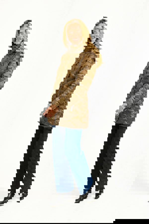 Mudflower Diamond Quilted Jacket With Adjustable Hood