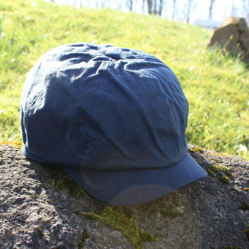 Heather Hats & Accessories Water Resistant British Waxed Cotton Traditional Flat Cap, Satin Lining, Outdoor Wear, Navy