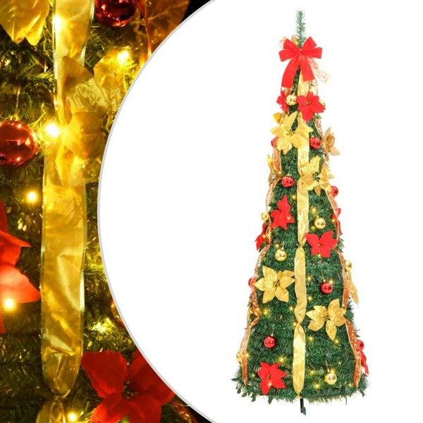 Berkfield Artificial Christmas Tree Pop-up 50 LEDs Green 120 cm