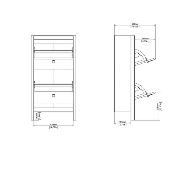 Wyld Haus Gossmere Hickory Oak Effect Shoe Cabinet 2 Doors