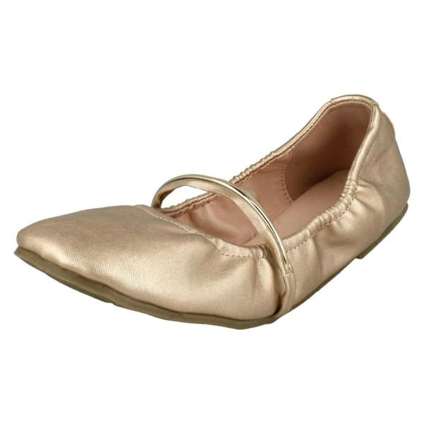 Spot On Ladies Spot On Rouched Topline Flat Ballerinas F80270