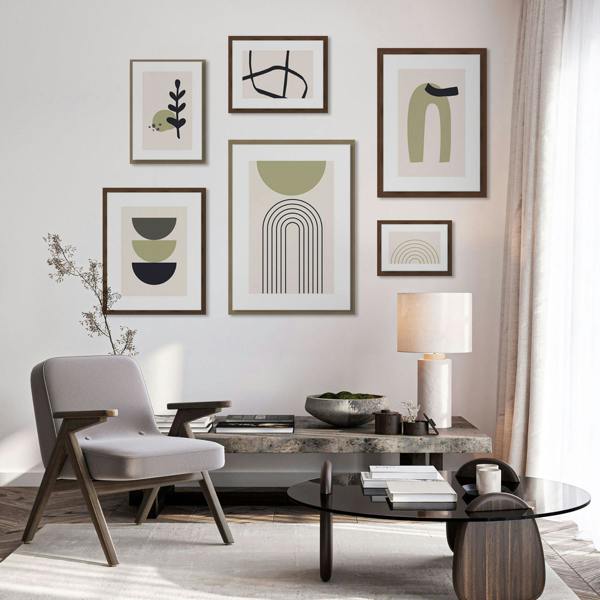 Nielsen accent by nielsen Velino Walnut Picture Frame with Glass Front and Abstract Poster Print