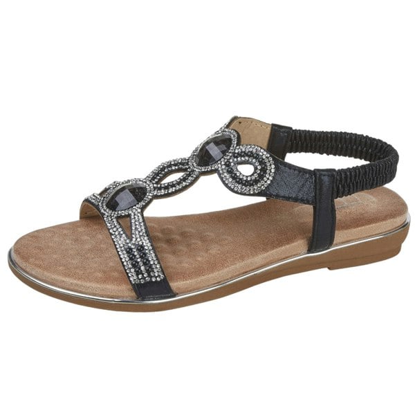 Cipriata Womens/Ladies Desia Jewelled Sandals - Black/Brown