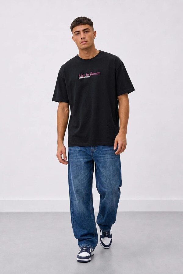 London Attitude Tokyo City in Bloom Oversized Heavyweight Graphic T-Shirt
