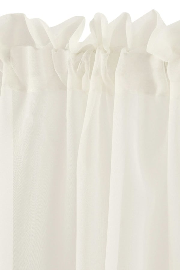 Living and Home 2 Panels Ivory White Rod Pocket Voile Panel Sheer Curtains for Bedroom Living Room, 183cm L x 117cm W