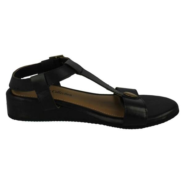 Leather Collection Ladies Leather Collection T-Bar Sandals F00452