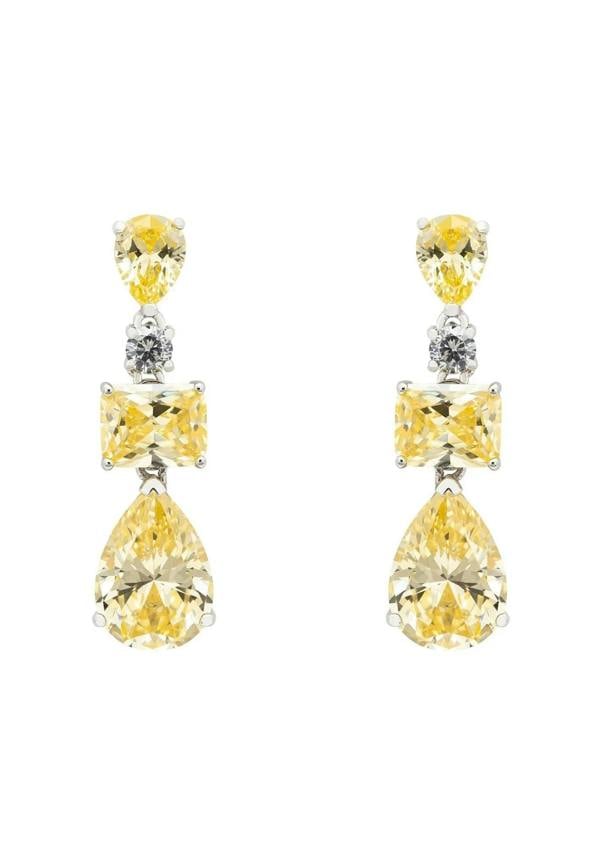 Valentina Drop Earrings Silver Yellow Topaz - LATELITA Earrings