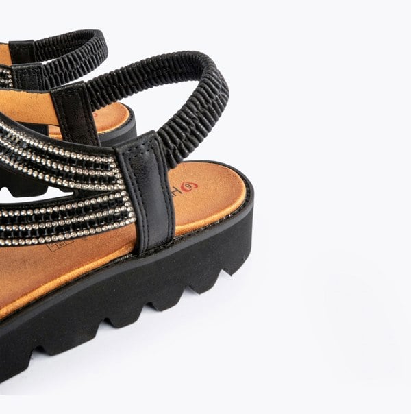 Heavenly Feet FRESCO Womens Sandals Black