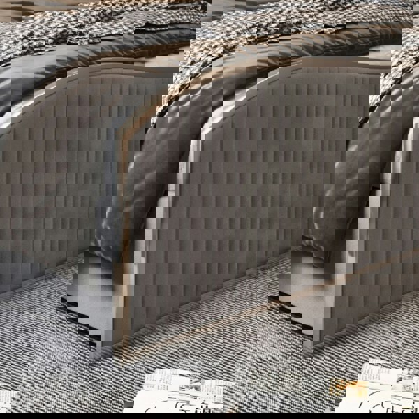 Casa Magna Brixton Upholstered Soft Velvet Metal Bed Frame - Grey