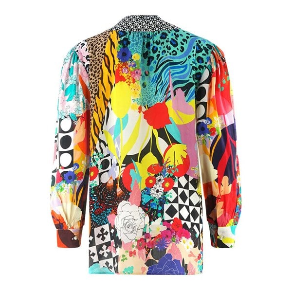 Inoa Monrovian 12001 Long Sleeve Blouse Silk Shirt - Multicoloured