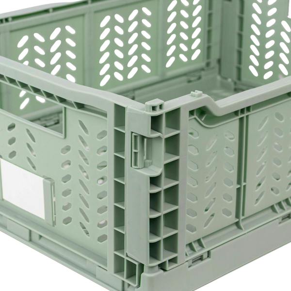 JVL STACKIT - Plastic Foldable Storage Crate -14.5L - Green