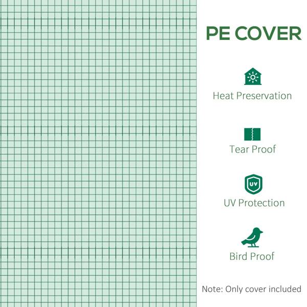 Green PE greenhouse cover material sheet with protective features and UV protection