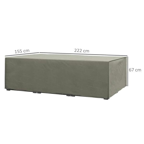Grey waterproof furniture cover, 155 x 222 x 67 cm rectangular fit