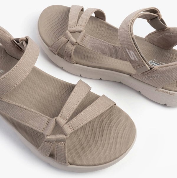 Skechers GO WALK FLEX SANDAL - ILLUMINATE Womens Sandals Taupe