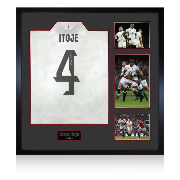 Maro Itoje Signed England 2025 Shirt Elite Frame