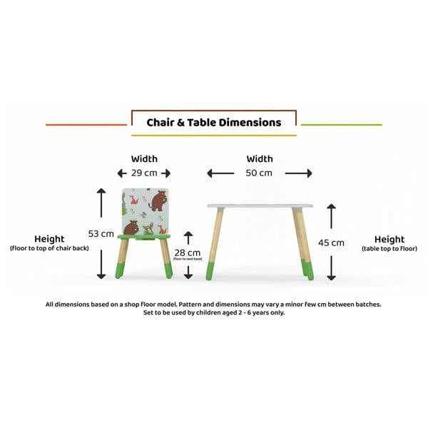 Kudlhome Gruffalo Table & Chair Set, Pattern