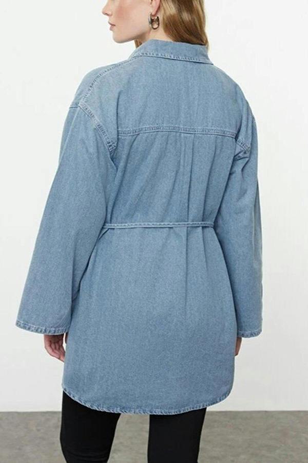 WOVCOR Denim Shirt with Tie Detail
