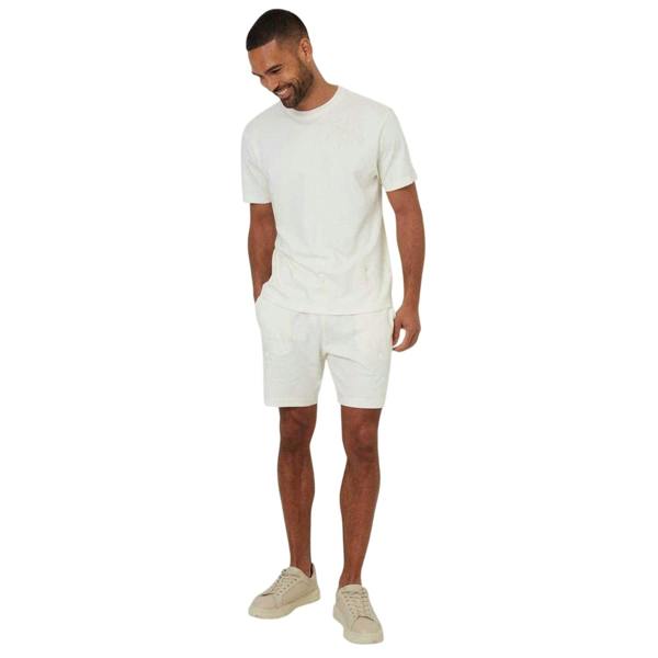Threadbare Mens Embroidered Flower Regular T-Shirt - White - 