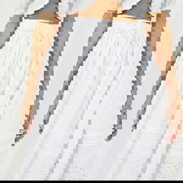 Brave Soul White Tiered Maxi Skirt With Embroidery - White Image 4