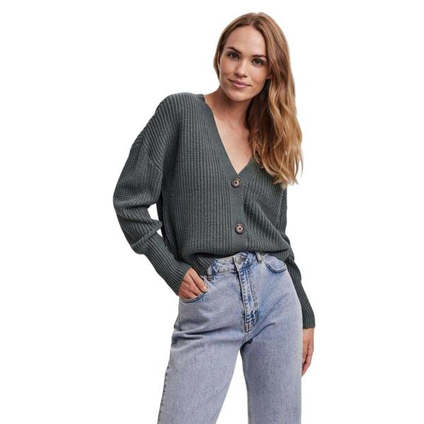 Vero Moda Womens/Ladies Ribbed Cuffed Relaxed Fit Cardigan - Balsam Green - 
