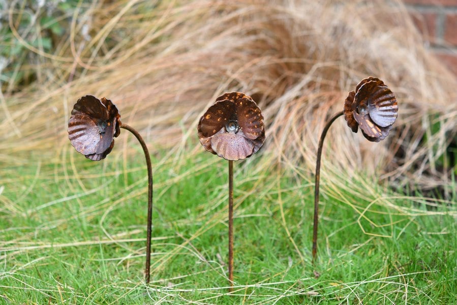 Savage Works Metal Garden Poppy Flower