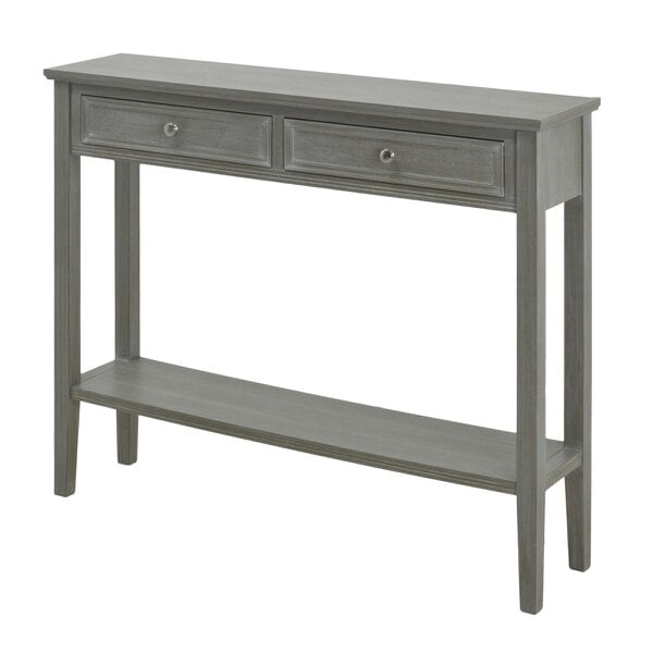 Wyld Haus Laurelbrook Two Drawer Console Table Bottom Shelf