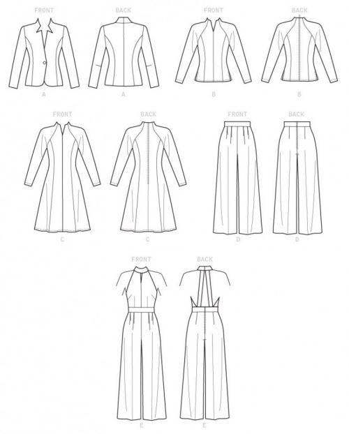 Vogue Sewing Pattern 1741, Jackets, Tops, Dresses, Trousers, Jumpsuits for Women, A5 (6-8-10-12-14) - Easy