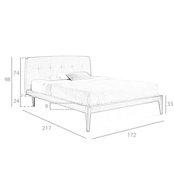 Angel Cerdá Grey Fabric Tufted Bed 7177